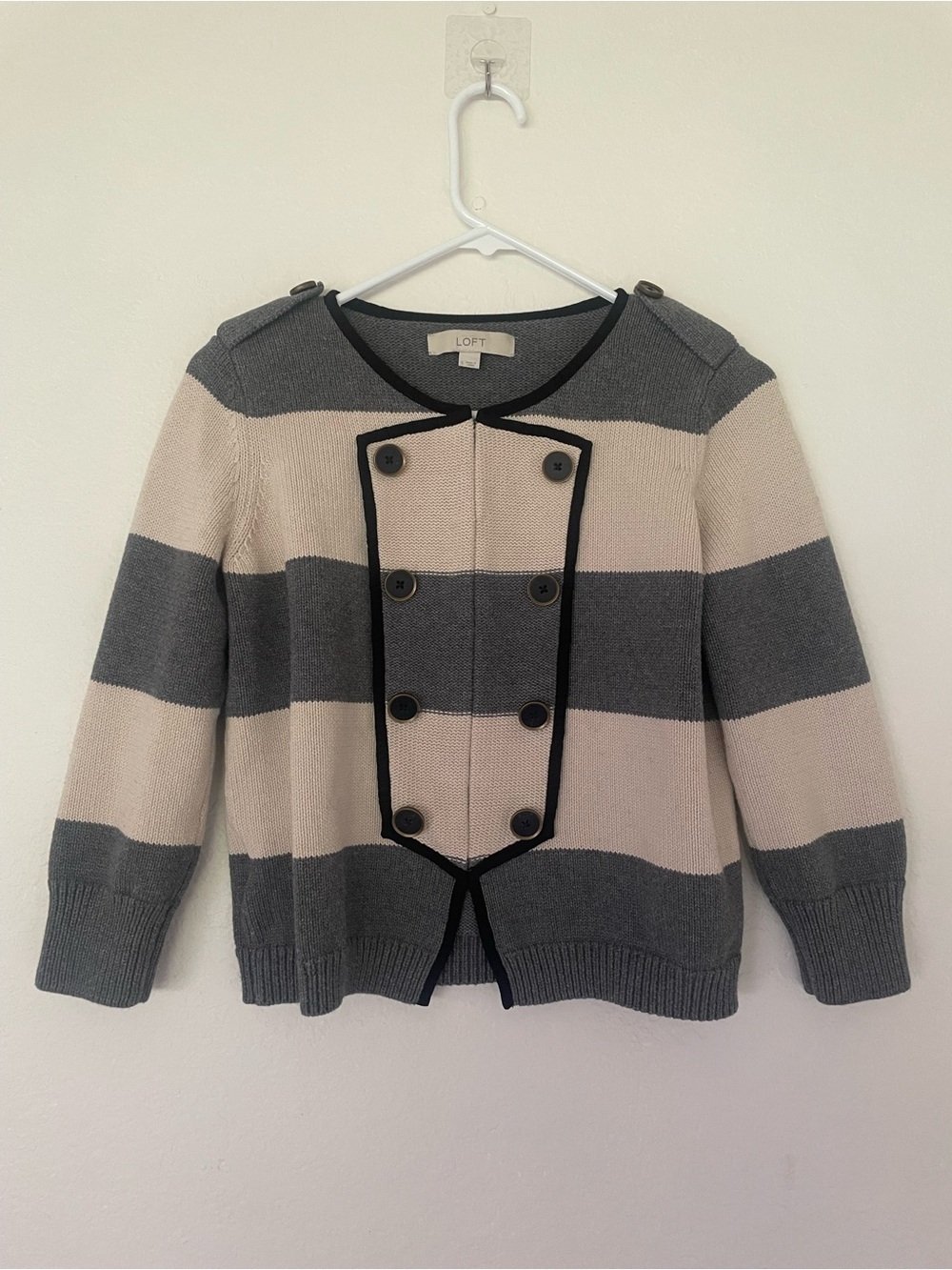 Preppy striped cropped cardigan